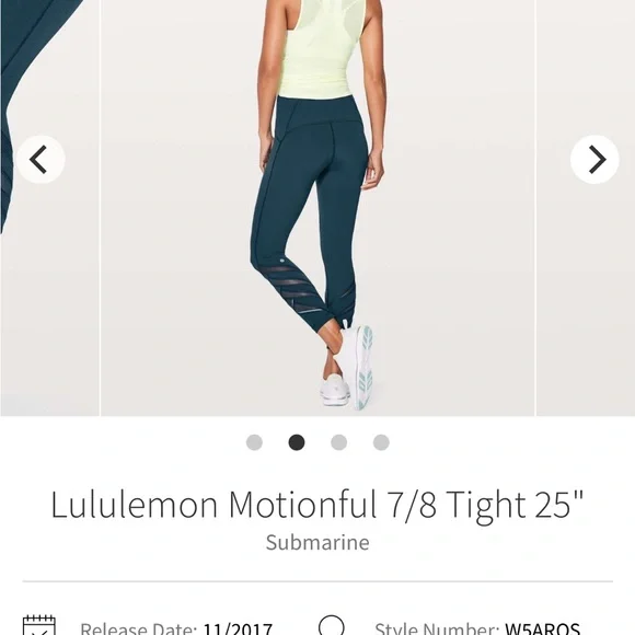 Lululemon Motionful 7/8 Tight in Submarine - Picture 2 of 10